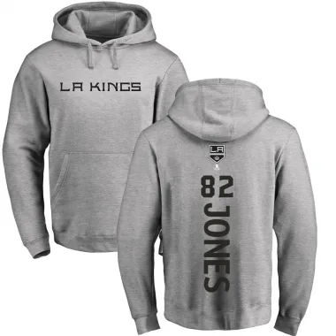 Men's Caleb Jones Los Angeles Kings Branded Ash Backer Pullover Hoodie